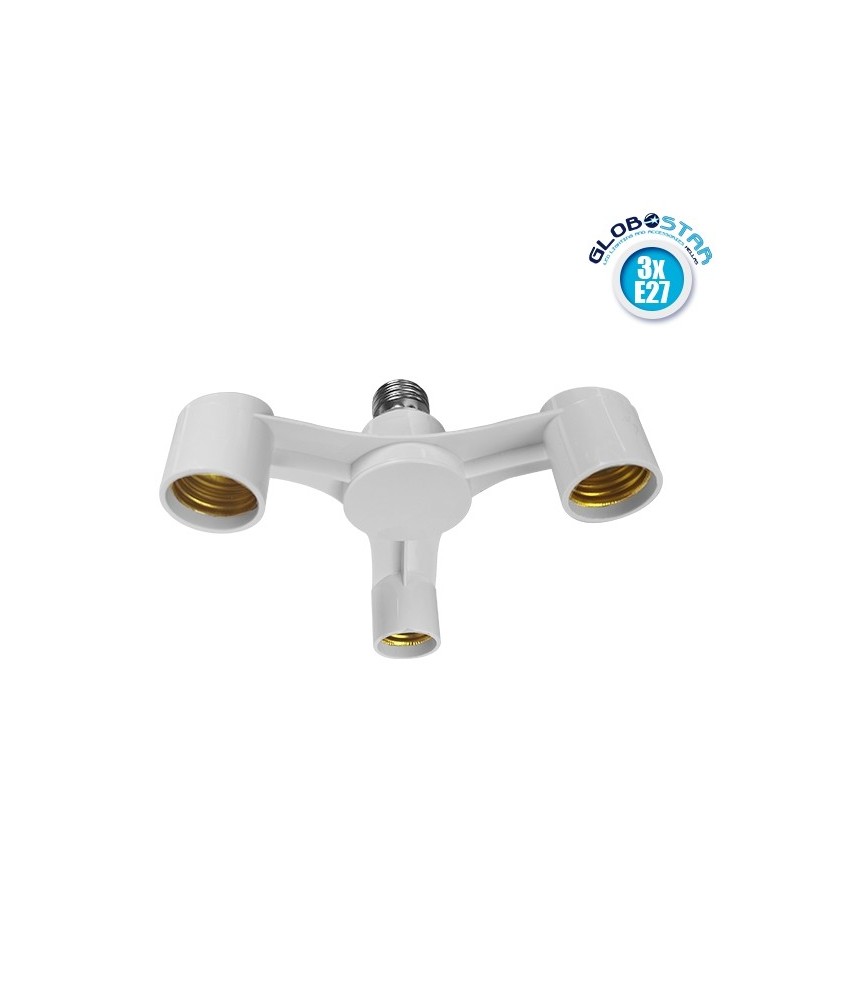 GLOBOSTAR® ADAPTOR 78976 Αντάπτορας-Μετατροπέας από Ντουί E27 σε 3 x E27 IP20 - Μ18 x Π18 x Υ10cm